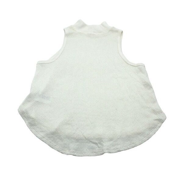 Silence + Noise Womens Sleeveless Textured Knit Top Mock Neck White Size M - Picture 2 of 5